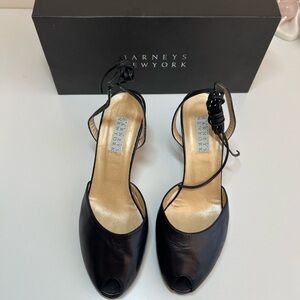 Barneys Newyork Open toe Leather wrap Ankle heel Shoes